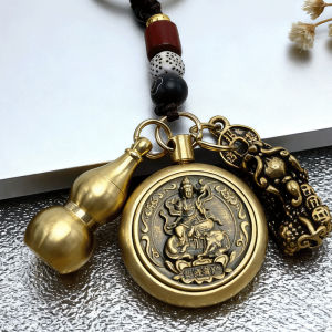 已开光 招财钥匙扣 手机链 礼物 Fortune-Taking Keychain Mobile Phone Chain Gift 工厂直发十二生肖守护神钥匙扣解压旋转手把件葫芦貔貅钥匙扣挂件