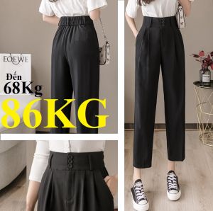 Quần Baggy Nữ Lưng Cao 3 Tầng Khuy 8cm Cạp Chun Đằng sau Lưng rất Dễ Chịu khi vận động Vải Tuyết Mưa Đẹp Có Big Size 91KG