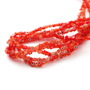 21-45Pcs 4-9mm Colorful Thousand Flowers Lampwork Beads Flower Shape Loose Beads for DIY Bracelet Necklace Jewelry Makings