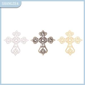 【SHANGZE4】 20 pcs kim loại Filigree chéo hoa Slice Charms cơ sở thiết lập đồ trang sức DIY thành phần Filigree Charms phụ kiện