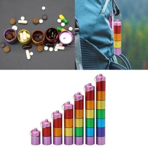 Aluminum Alloy Pills Jar Pills Holder Waterproof Pocket Pills Box Pills Container Emergencies Pills Storage Box