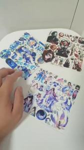 3D Embossed Sticker Sheet Anime Furina Focalors Relief Decal for Journal Scrapbook Collector Aesthetic Water Bottle Laptop Decor