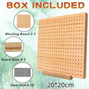SG RumahHome® 20CM Reusable Wooden Crochet Blocking Board Handcrafted Knitting Blocking Mat Set for Knitting Needlework