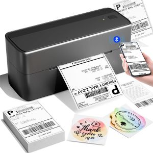 Phomemo 241BT A6 Thermal Waybill Printer USB&Bluetooth For Barcode Shipping LabelDIY StickerCompatible With Smartphone and PC