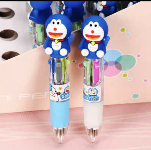 4 Color Mini Pen with Cute Cartoon Character Multicolor Ballpoint Pen Writing Children Day Goodie Bag