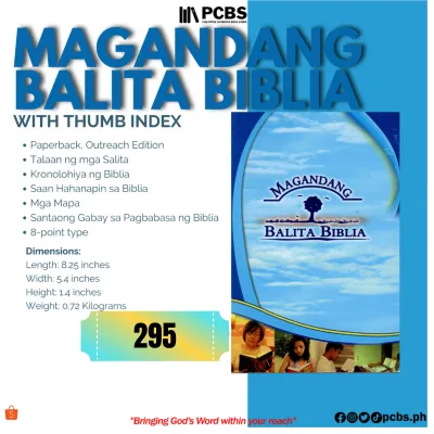 MAGANDANG BALITA BIBLIA (Revised Tagalog Popular Version) Paperbound Personal Size