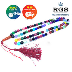 [Bayar di Tempat] Tasbih Batu Giok Asli Natural 99 Butir