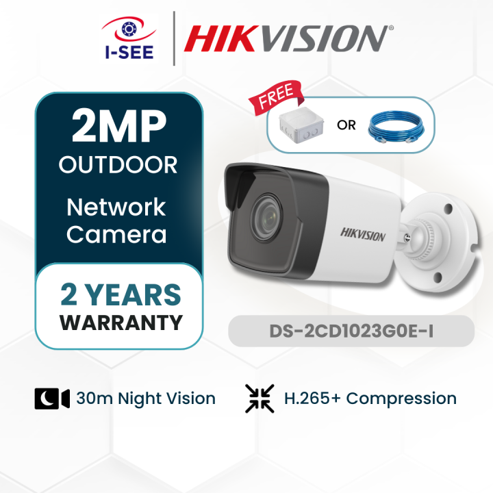 [FREE GIFT] Hikvision 2MP Fixed Bullet Network IP Camera DS-2CD1023G0E ...