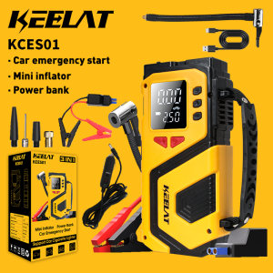 KEELAT Car Jump Starter KCES01 3 in 1 Portable Air Compressor Power Bank Tire Inflator with Digital Display 14.8V - Sedan / SUV / MPV / Small Car 300 A 90W