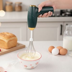 UNQIN Handheld Electric Mixer with Replacement Heads Wireless Electric Egg Whisk Portable Comfortable Grip Electric Egg Beater Cream