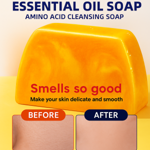 Handmade Gold Essential Perfume Soap Contains Amino Acids Fresh & Oil Control Softens Skin & Long-Lasting Fragrance