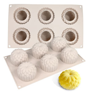 Khuôn bánh mousse silicon 6 lỗ bán chạy hình hoa cúc Pháp khuôn tráng miệng hoa thạch pudding sô-cô-la dụng cụ làm bánh 2026
