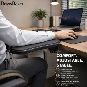 DewyBabe Desk Arm Rest Extender Adjustable Clamp On Wrist Elbow Support Pad Swivel Ergonomic For Office
