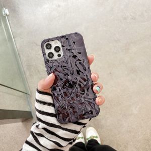 KISSCASE Ốp Họa Tiết Giấy Thiếc Mạ Điện 3D Cho iPhone 14 Pro Max 14 Plus 13 12 11 Ốp Chống Sốc TPU Mềm Bóng Màu Trơn Bảo Vệ Camera