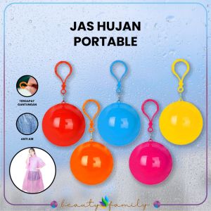 BF-C853 Jas Hujan Bola Plastik Gantung Warna Warni Anti Air / Jas hujan Konser Raincoat Travel Portable Dengan Gantungan Bola Kunci