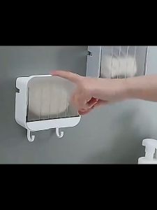 1Pcs Hanging Dust-proof Soap Box With Cover For Draining Bathroom Wall-mounted Soap Rack PAZU