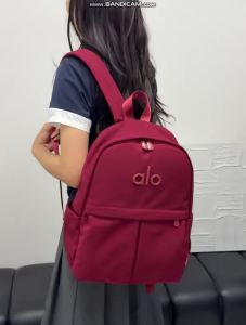 ALO Women Nylon Backpack Large Multi‑Compartment Waterproof Casual Gym Travel School Daily Laptop Bag
