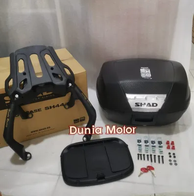 BOX MOTOR SHAD SH 44 SH44 CARBON DAN BREKET BRACKET COCOK UNTUK ALL NEW NMAX - NMAX LAMA - ADV150 - ADV 160 - PCX 150 160 44liter
