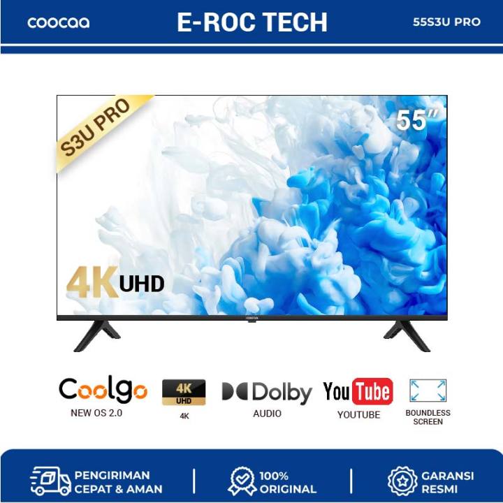 COOCAA 55 inch Smart TV Digital TV 4K UHD Dolby Audio Youtube WIFI HDR10(COOCAA