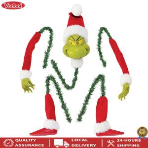 [2026 New] 5PCS Tree Decor Grinch Stole Stuffed Stuck Topper Garland Ornament Xmas Elf Body Tree Decoration for Christmas Tree