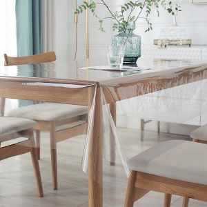 2026 5MM Premium Clear PVC Table Cover Waterproof Antibacterial Rectangular Mat for 4/6/8/10/12 Seaters For Table