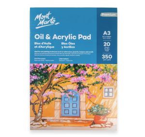 Mont Marte Oil & Acrylic Pad 350gsm A4/A3- 20 Sheets