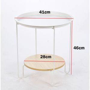 Zeekea Metal 2 Tiers Side Table Metal Coffee Table Small Sofa Side Table Outdoor Indoor Accent Table Removable Table