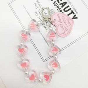 ZAY Rantai Gantung Telepon Hati Huruf Kreatif Liontin Manik-manik Trendi Gantungan Kunci Tas Lucu ​