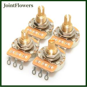JointFlowers 1Pcs Fine 24-spline Brass Shaft Pots 500K 250K Long Short Shaft Choose Guitar Potentiometers DIY Accessories