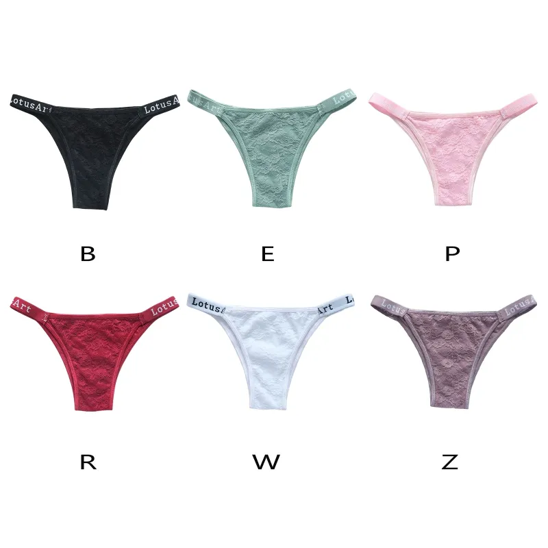 Women Low Rise Floral Lace G-string T-back Thongs Lingerie