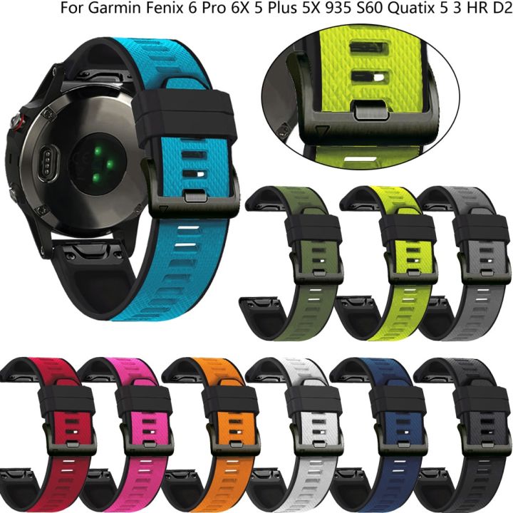 Garmin Ecoscandaglio Cinturino In Silicone Per Garmin Fenix 6 Zaffiro/Pro - Sgancio Rapido, Sportivo, Vari Colori, Senza Viti Casio Fx 9860 Gii - Foto 6