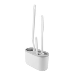 3 in 1 Toilet Cleaning Brush Set Wall Mounted Brush Holder with detailing brush for bathroom clean