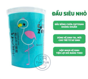 Tăm Bông Ngoáy Tai Kháng Khuẩn Trẻ Em COTTON ZOO Nhật Bản – Làm Sạch Nhẹ Nhàng Không Đau Rát