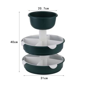 KHAY ĐỰNG ĐỒ ĂN HOA QUẢ RAU ĂN LẨU ĐA NĂNG XOAY 360 ĐỘ