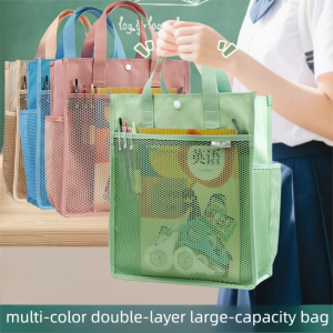 QTWIX ความจุขนาดใหญ่ กระเป๋าเก็บหนังสือ แบบพกพา โปร่งใส กระเป๋าเก็บงานศิลปะ น้ำหนักเบา ซิป กระเป๋าเก็บเอกสาร กลับไปโรงเรียน