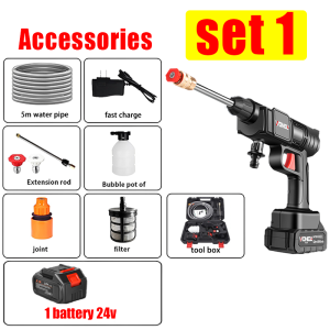 🔥free toolbox 🔥36bar 48V High Pressure Washer Sale 2 batteries 3 ways of water outlet used for cleaning motorcycle floors watering flowers etc. Carwash Spray Gun Power Sprayer For Carwash Portable Carwash Pressure Washer Spray Car Washer