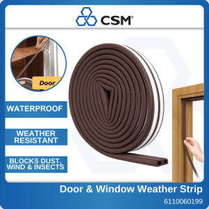 CSM Brown Door & Window Weather Strip 6M Self Adhesive Rubber Seal Dust Wind Noise Stopper Tape