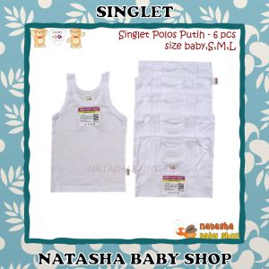 Last Stock Libby Baby Singlet / Kaos Dalam Bayi Anak Kecil Polos Putih - 1 pcs size XL