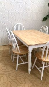 Dining Set/6 Seater Dining set/Full Solid Dining Set/Meja Makan 1x6/ATTIC FURNITURE JF WINDSOR FULL SOLID DINING SET