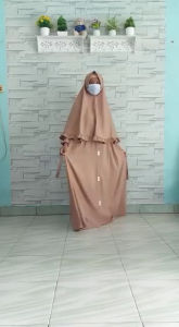 Set Syari Murah Gamis Set Hijab Polos Ity Crepe Premium Khimar Jumbo Rempel Gamis Produksi Sendiri Setelan Jilbab Busui