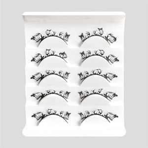 GUASIE 5pair ฮาโลวีนป่ากวางคอสเพลย์ประสิทธิภาพพรรคผีเสื้อกระดาษตัด Troublemaker ปราสาทแมงมุมค้างคาวสยองขวัญโอ้อวดหนาขนตาชิ้นเดียว false eyelashes