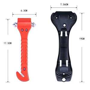 3C Work ของต้องมีติดรถ ค้อนทุบกระจกพร้อมที่ตัดเข็มขัด แบบ2 หัวอุปกรณ์ช่วยเหลือฉุกเฉินในรถ อุปกรณ์จำเป็นในรถ ที่ทุบกระจ