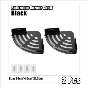 Bathroom Corner Shelf Upgrade - Wall Mounted Triangle Storage Rack Cabinets - With Punch-free Hooks