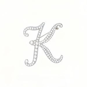 26 Alphabet Pearl Brooches Alloy Pins Fashion Jewelry Accessories for Clothing