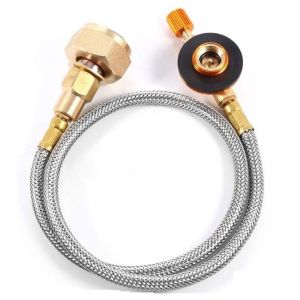DOUBLEL Stove Accessories Camping LPG Tourist Equipment Gas Stove Flat Cylinder tank Propane Refill Adapter Stove Metal Tube Gas Stove Coupler Container Adapter