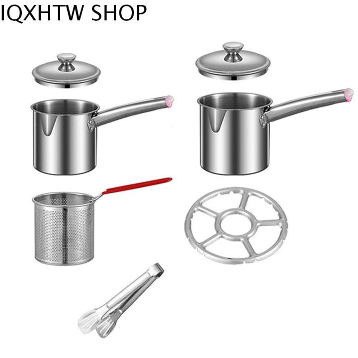 IQXHTW 304 Stainless Steel Deep Fryer Pot Mesh Mini Frying Strainer