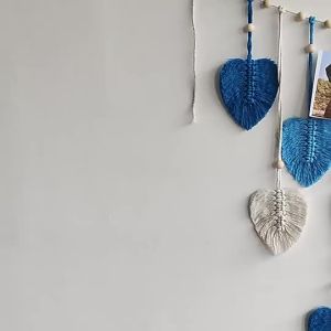 Nordic Tassel Feather Woven Tapestry Boho Creative Macrame Wall Hangings Bohemian Wall Pediments Handmade Aesthetic Home Decor