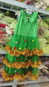 2025 Christmas Costume Cute Green Elf Christmas Tree Cosplay Costume Party Performance Dress Up Christmas Day Costume