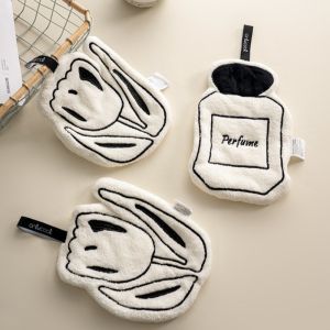 Hanging Hand Towel Double Layer Absorb Water Quick Drying Toilet Handkerchief Simple Household Children Fine Hand Towel