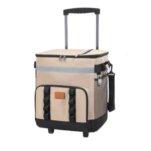 Large Capacity Rolling Insulated Coolers Bag With Retractable Handle Wheel for Outdoor Picnics Camping Beach
